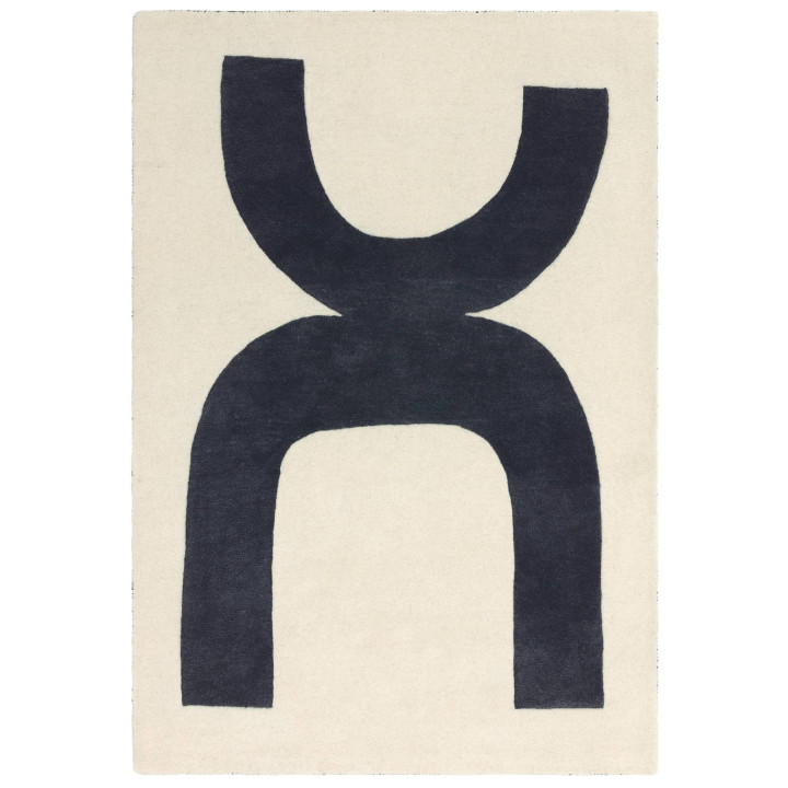 Rug Canvas abstract black white 160x230 cm