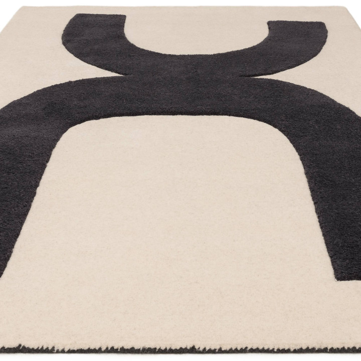 Rug Canvas abstract black white 160x230 cm