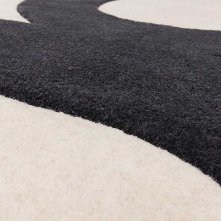 Rug Canvas abstract black white 160x230 cm
