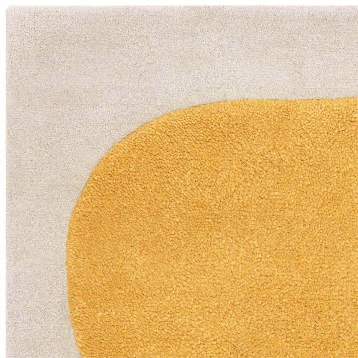 Tappeto Canvas astratto giallo senape e grigio c
