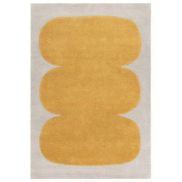 Tappeto Canvas geometrico giallo senape e grigio