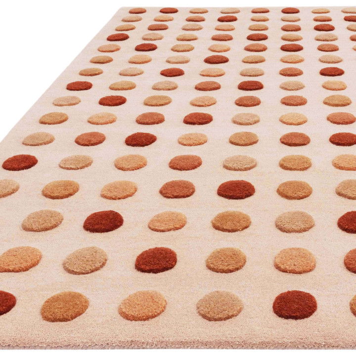 Tappeto Dotty geometrico beige e marrone 200x300