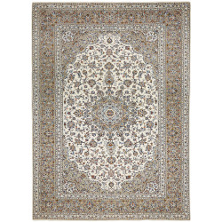Hand Made Rug Kashan Persia 243x352 Cream White