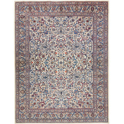 Hand Made Rug Mashad Persia 305x392 Cream Blue