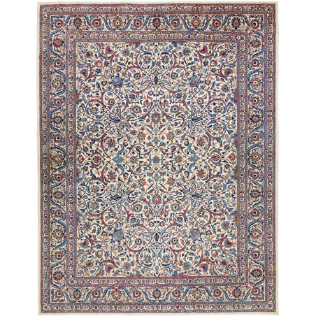 Hand Made Rug Mashad Persia 305x392 Cream Blue