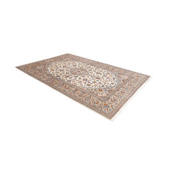 Hand Made Rug Kashan Persia 198x303 Ivory Blue
