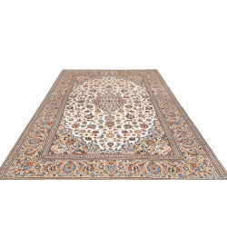 Hand Made Rug Kashan Persia 198x303 Ivory Blue