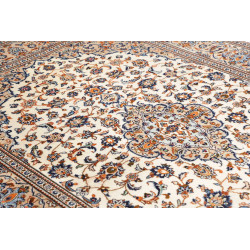Hand Made Rug Kashan Persia 198x303 Ivory Blue