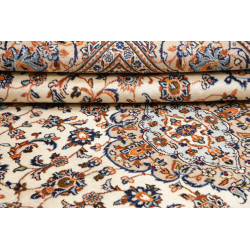 Hand Made Rug Kashan Persia 198x303 Ivory Blue