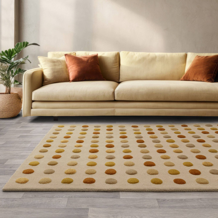 Tappeto Dotty geometrico giallo e oro 200x300 cm