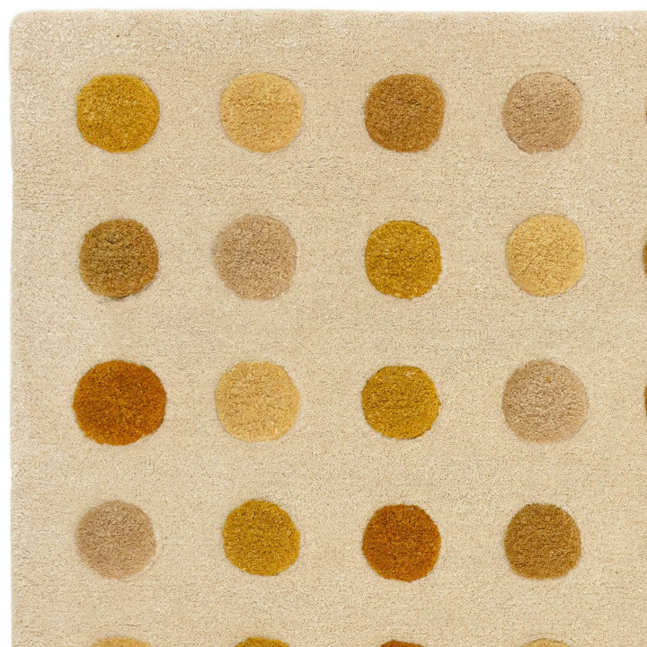Rug Dotty geometric yellow gold beige brown 200x