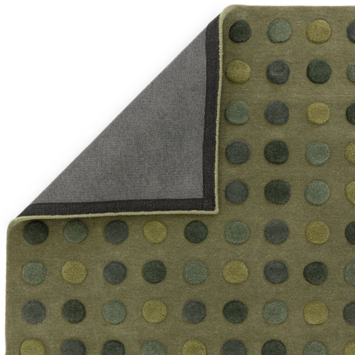 Tappeto Dotty geometrico verde oliva e verde chi