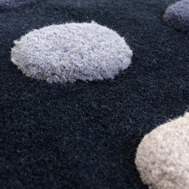 Rug Dotty geometric dark blue light grey beige 1
