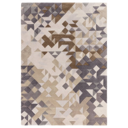 Tappeto Enigma geometrico grigio e marrone 160x2