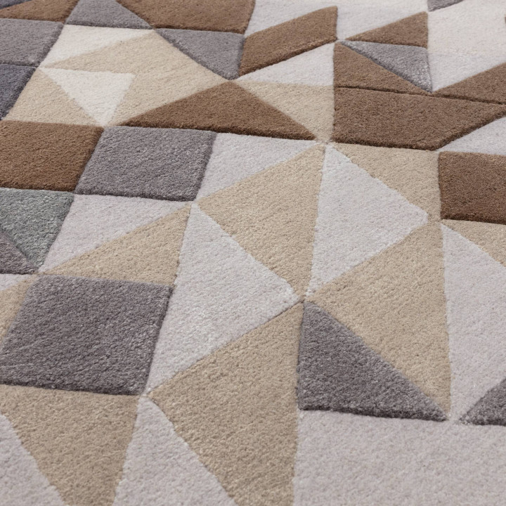Tappeto Enigma geometrico grigio e marrone 160x2