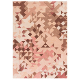 Rug Enigma geometric light pink dark brown beige