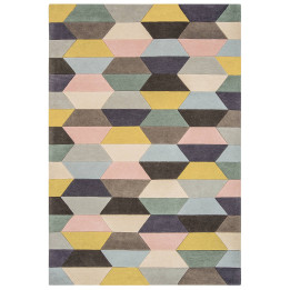 Rug Funk geometric yellow pink light blue green