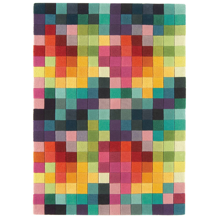Rug Funk geometric multicolor red orange yellow