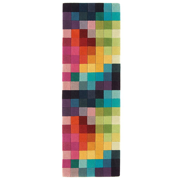 Rug Funk geometric multitones of yellow orange r