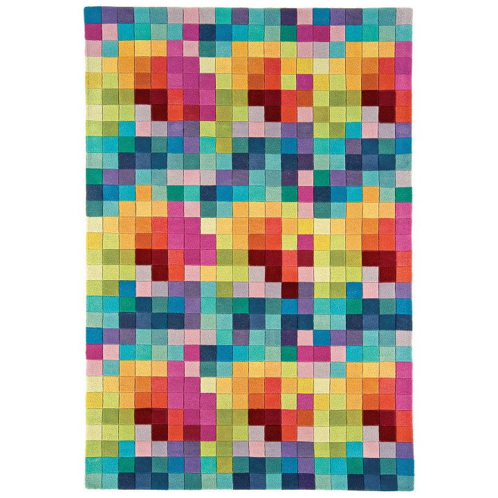 Rug Funk geometric multicolour yellow orange red