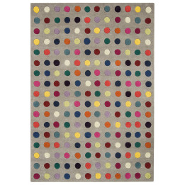 Tappeto Funk geometrico grigio e multicolore Qua