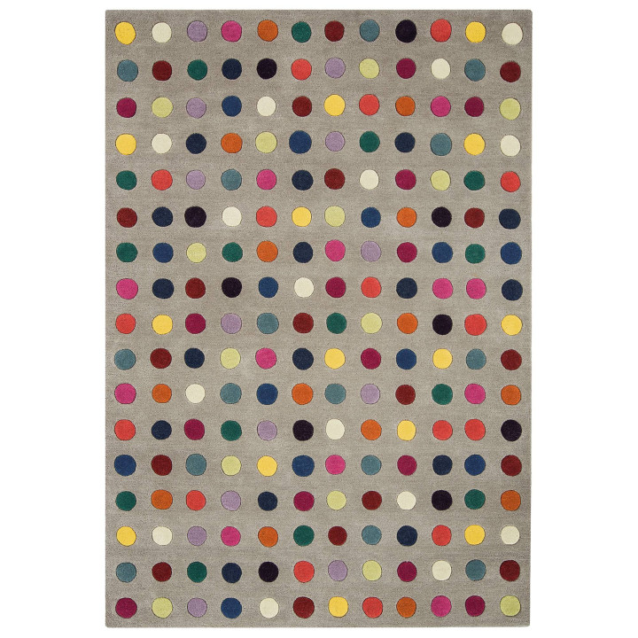 Tappeto Funk geometrico grigio e multicolore Qua