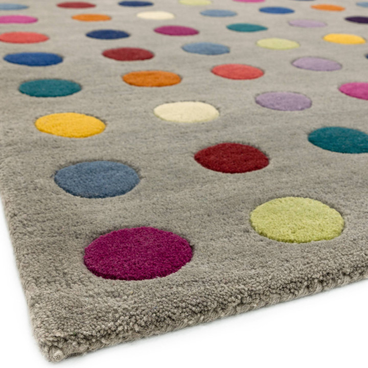 Tappeto Funk geometrico grigio e multicolore Qua