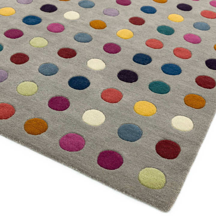 Tappeto Funk geometrico grigio chiaro e multicol