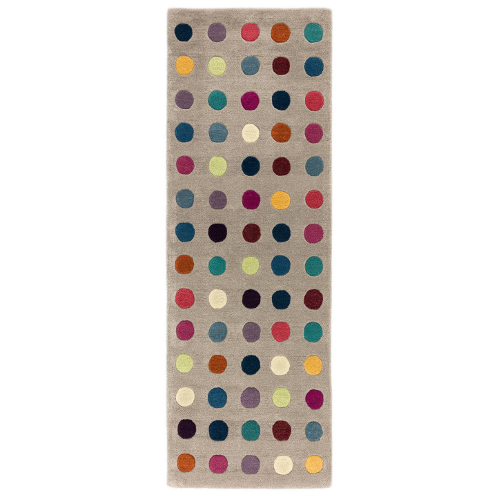 Tappeto Funk geometrico grigio chiaro e multicol