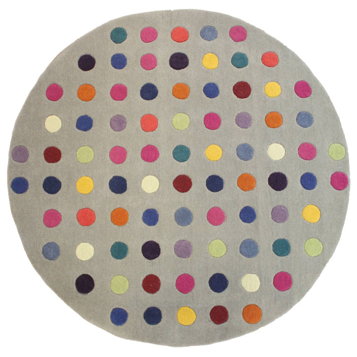 Tappeto Funk geometrico grigio chiaro e multicol