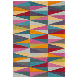 Tappeto Funk geometrico multicolore e giallo 120