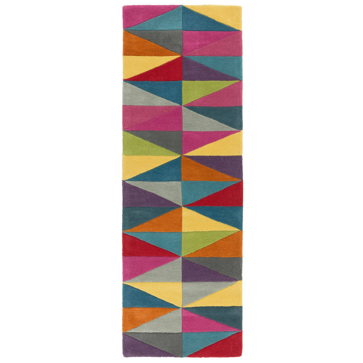 Rug Funk geometric multicolour orange yellow pur