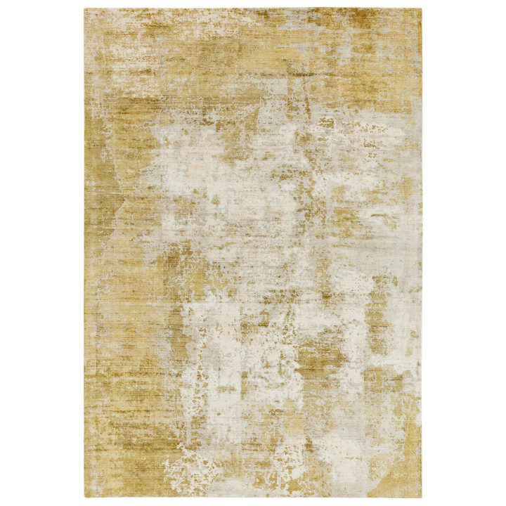 Tappeto Gatsby astratto giallo oro e bianco 120x