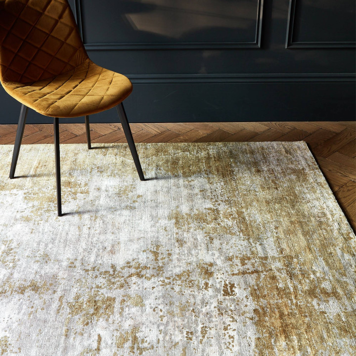 Rug Gatsby abstract gold yellow white light grey