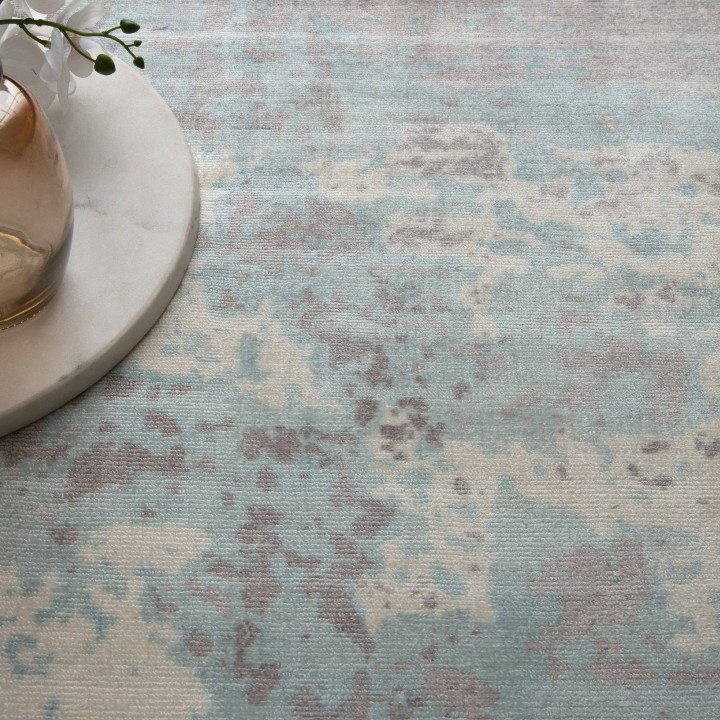 Rug Gatsby abstract light blue grey taupe white