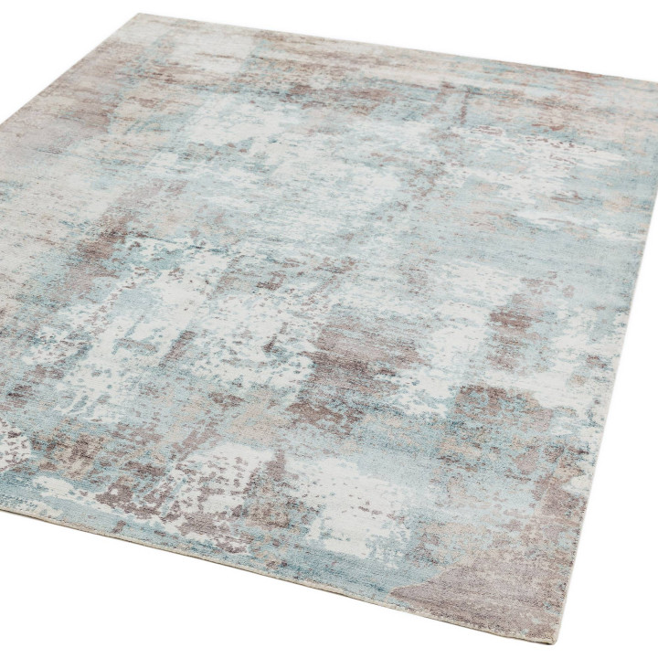 Rug Gatsby abstract light blue grey taupe white