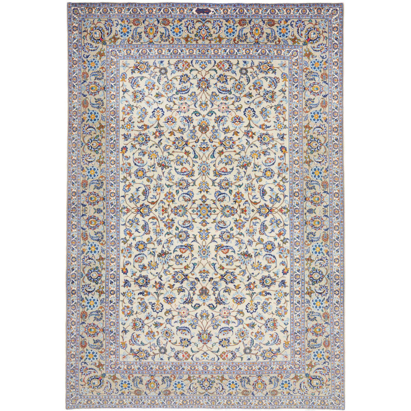 Hand Made Rug Kashan Persia 213x310 Beige Blue