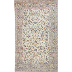 Hand Made Rug Kashan Persia 253x415 Cream White