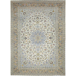 Hand Made Rug Kashan Persia 320x442 Cream White