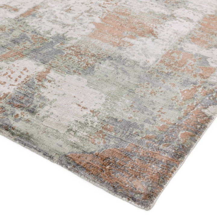 Rug Gatsby abstract grey beige orange blue 240x3