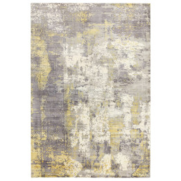 Tappeto Gatsby astratto grigio e giallo oro 160x