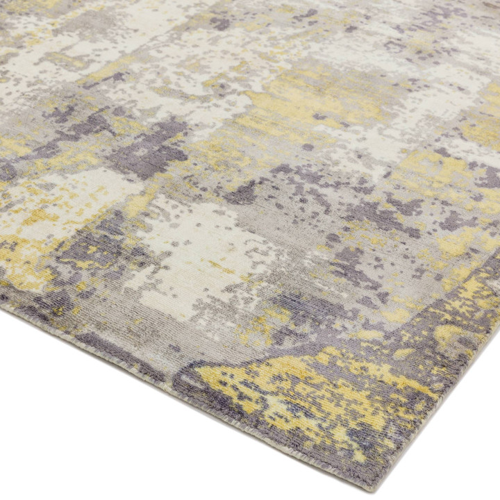Rug Gatsby abstract grey golden yellow ivory whi
