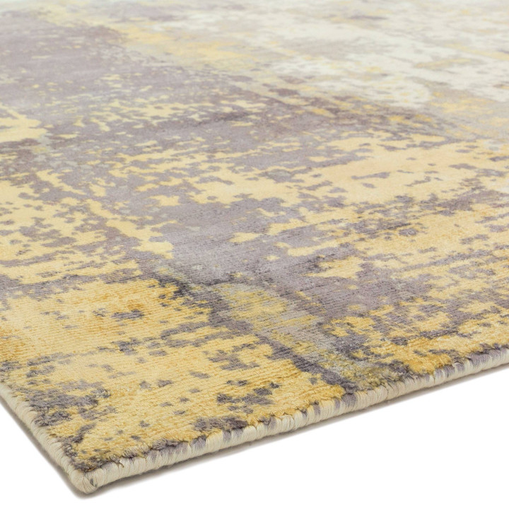 Tappeto Gatsby astratto grigio e giallo oro 240x