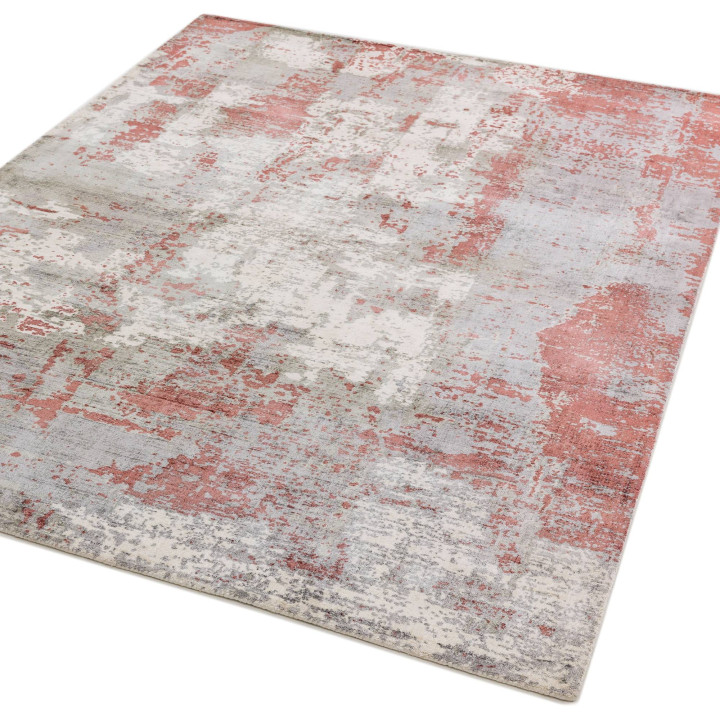Rug Gatsby abstract brick red light grey beige 1