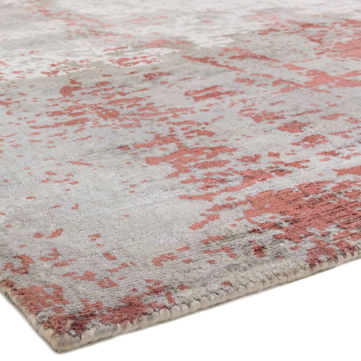 Tappeto Gatsby astratto rosso mattone e grigio c