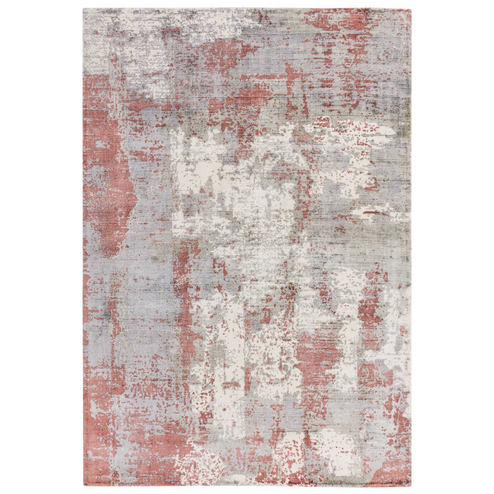 Tappeto Gatsby astratto rosso mattone e grigio 2