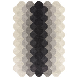 Rug Hive geometric dark grey light grey white ru