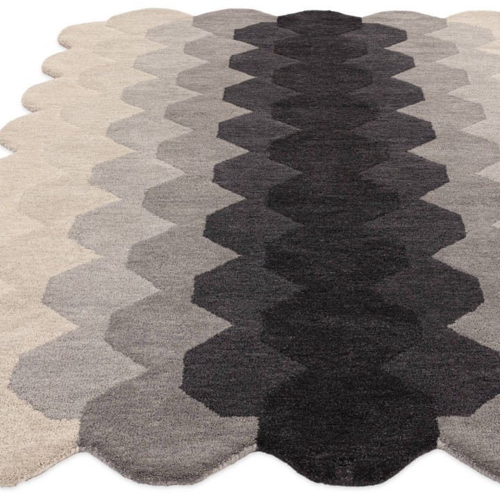Tappeto Hive geometrico grigio scuro e grigio ch