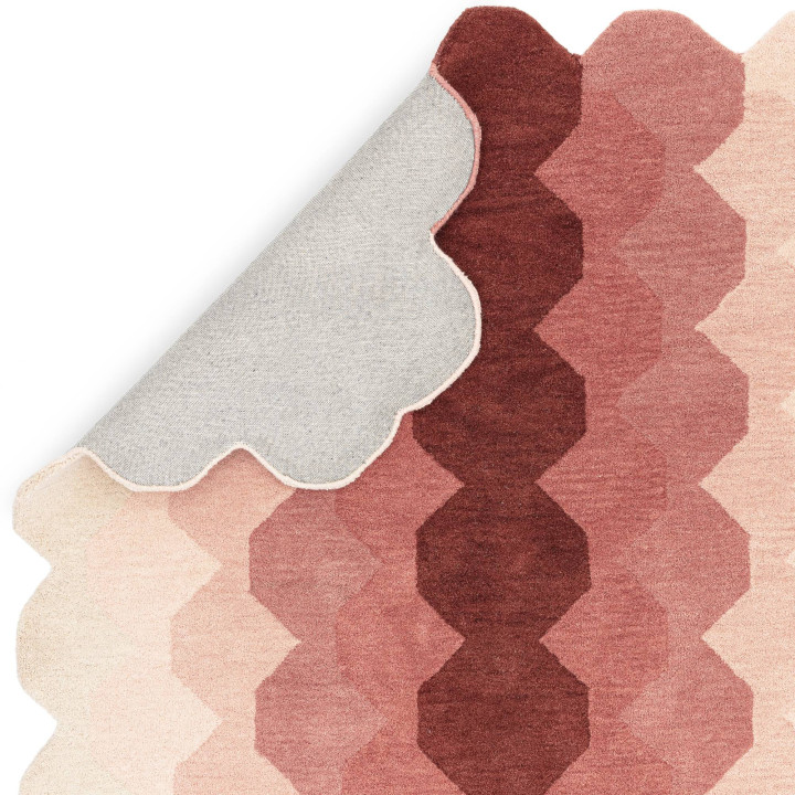 Tappeto Hive geometrico rosa scuro e rosa chiaro