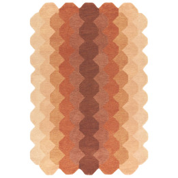 Tappeto Hive geometrico arancione e marrone cors